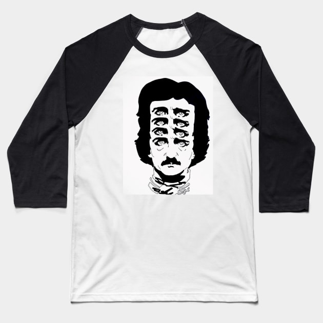 Edgar Alien Poe Baseball T-Shirt by theprometeus